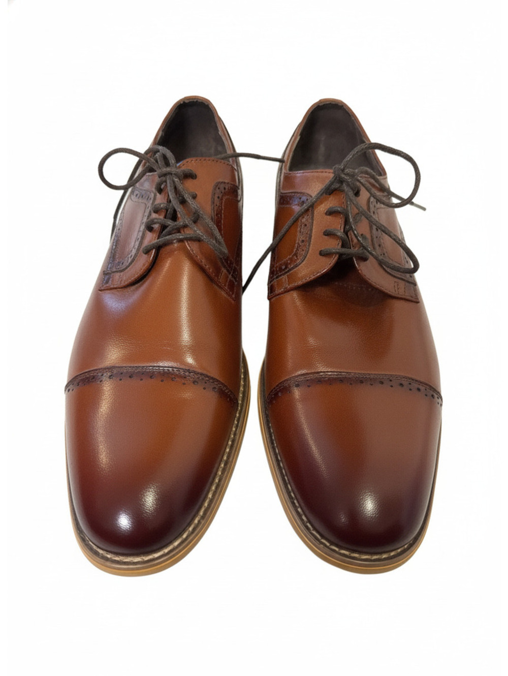 Stacy Adams Dickinson Cognac Oxford Dress Shoes 9.5